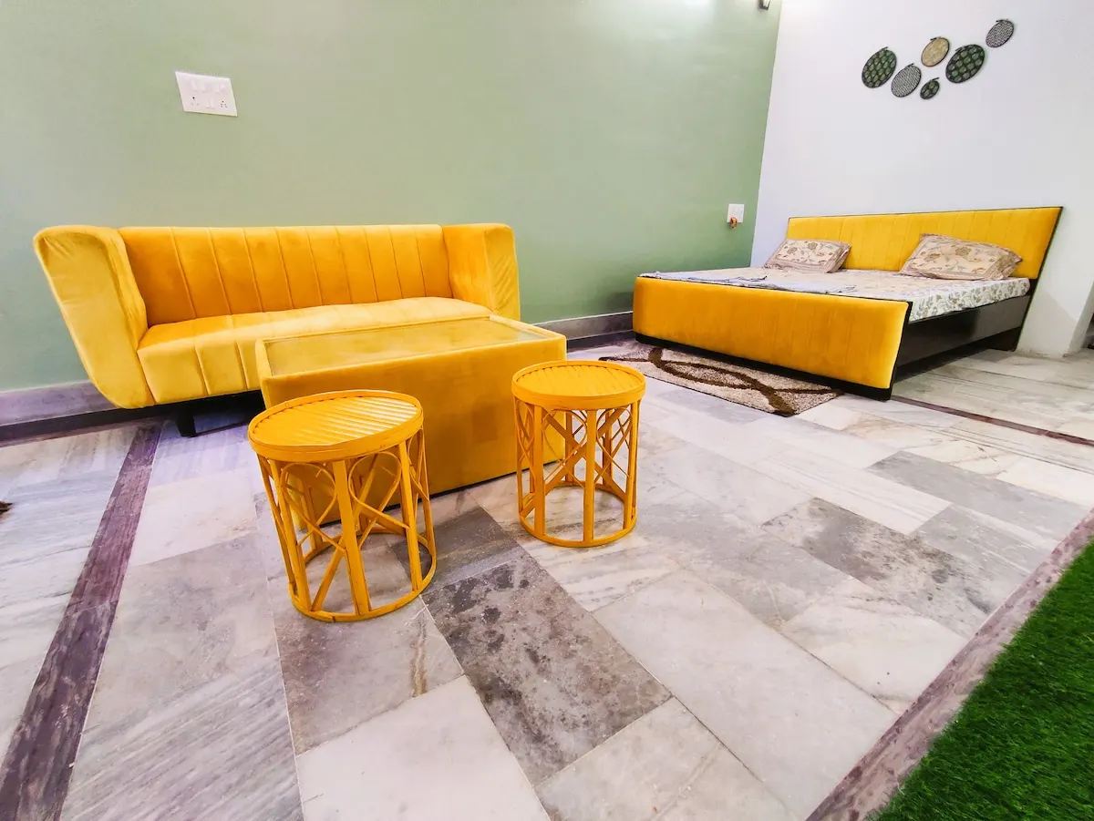 The Yellow House, Living room, Living Room + Bed